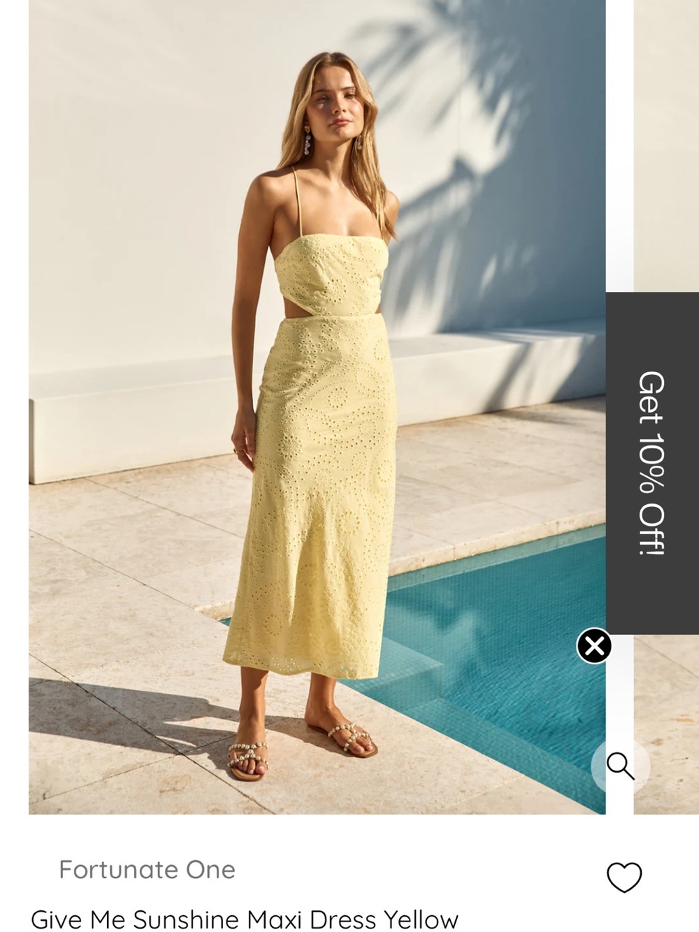 Fortunate One Sunny Eyelet Maxi Dress - Yellow